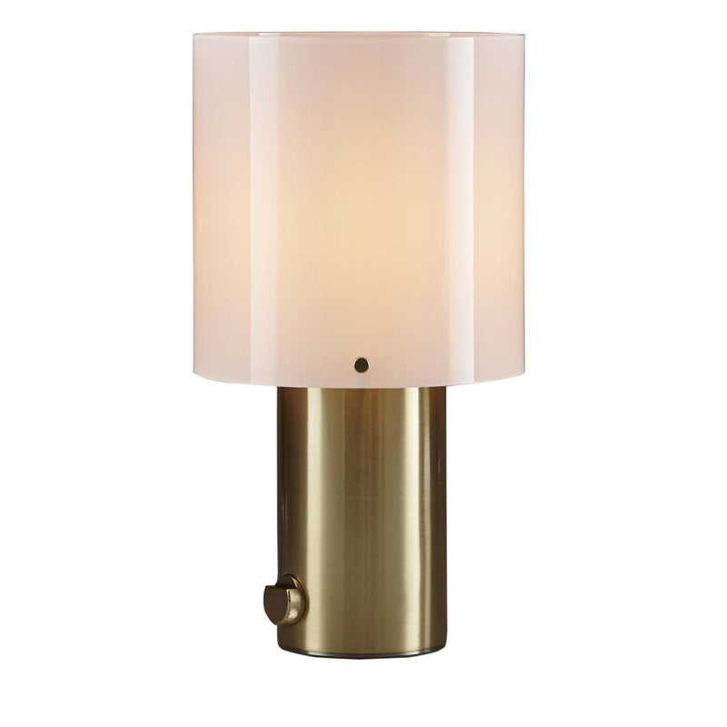 Walter bordlampe i messing og opal glas