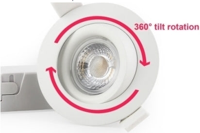 Adél downlight er Gyro justerbare i 360° fra Lamper 4U