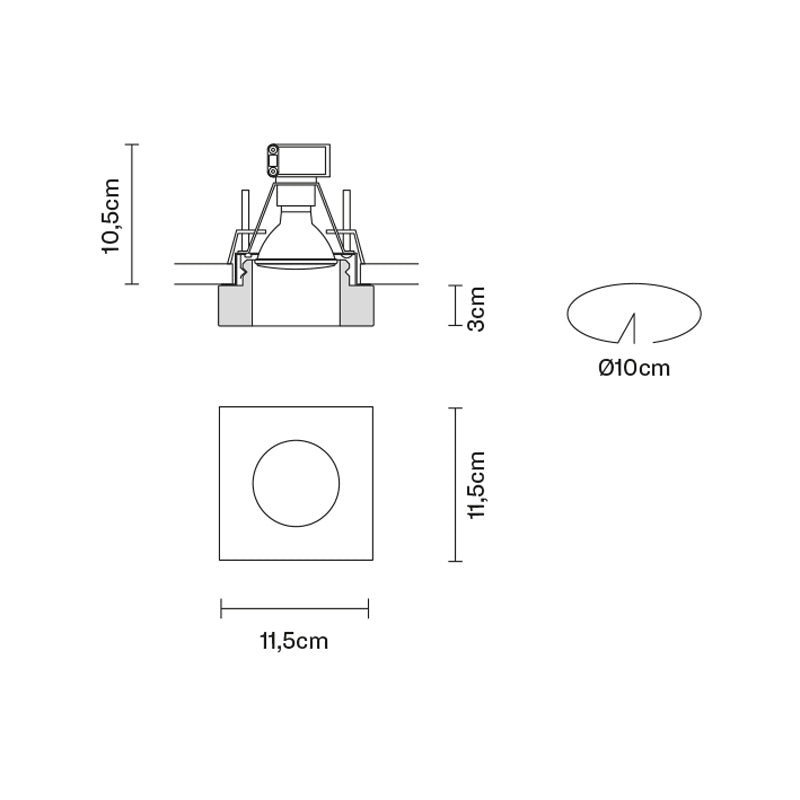 Måltegning Lui  downlight Fabbian