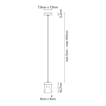 Måltegning Ice cube pendel Cubetto D28 Fabbian
