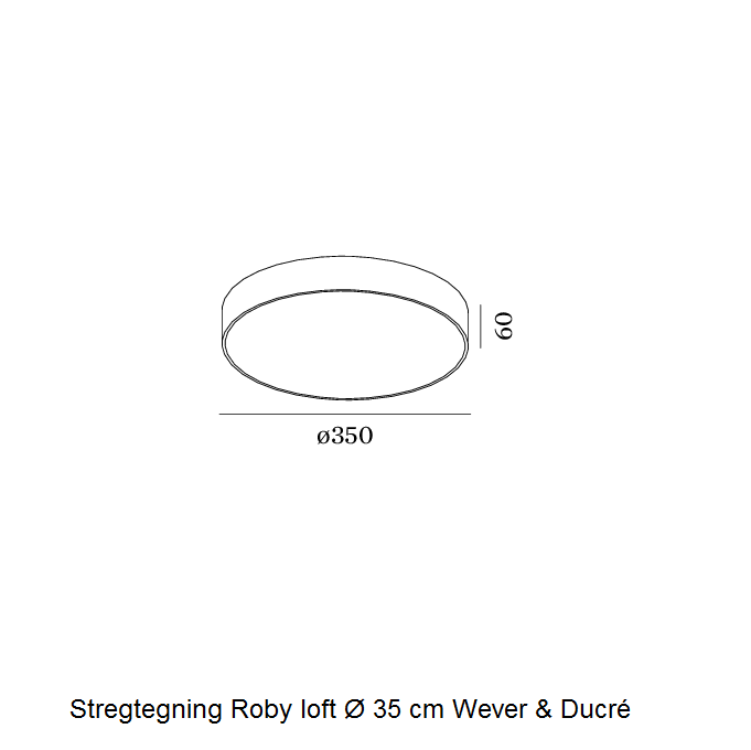 Stregtegning Roby loftlampe Wever & Ducré Ø 35 cm