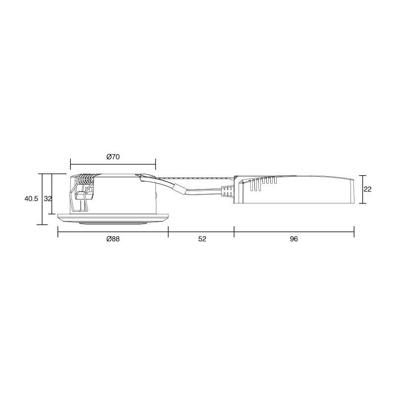 måltegning af Diospot 30 downlight