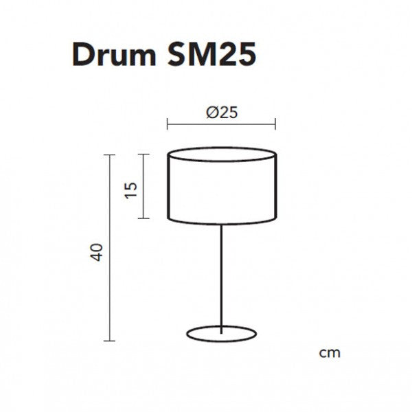 måltegning af drum sm25 bordlampe hvid icono