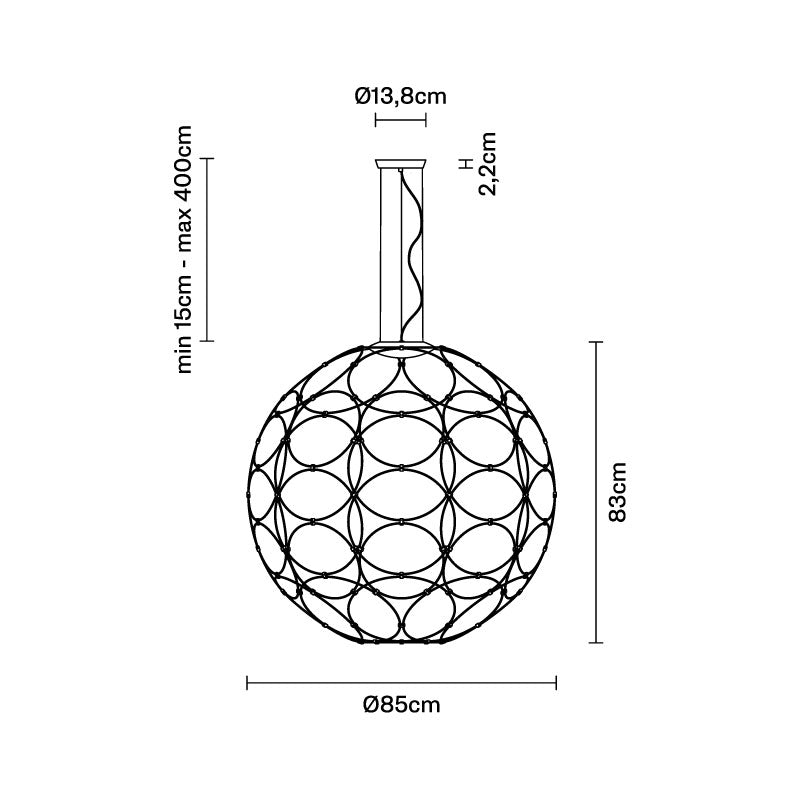 målbillede af Giro F30 ø 85 cm pendel fra Fabbian