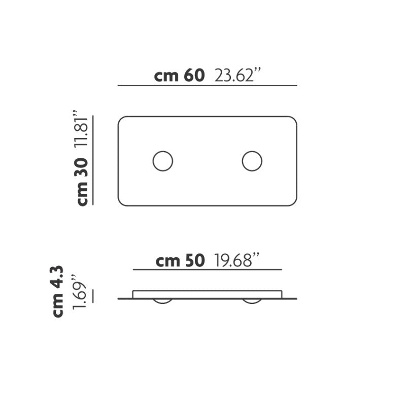 Stregtegning af Frozen small loftlampe fra studio italia design