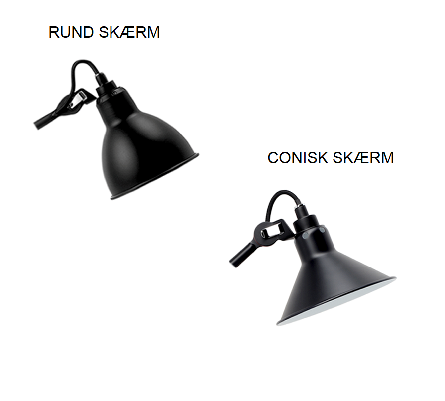 Vælg skærm type rund eller conisk på No. 222 fra lampe Gras.