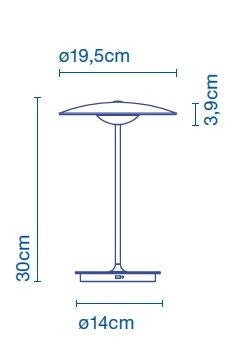 Måltegning af Ginger 20 M bordlampe fra marset