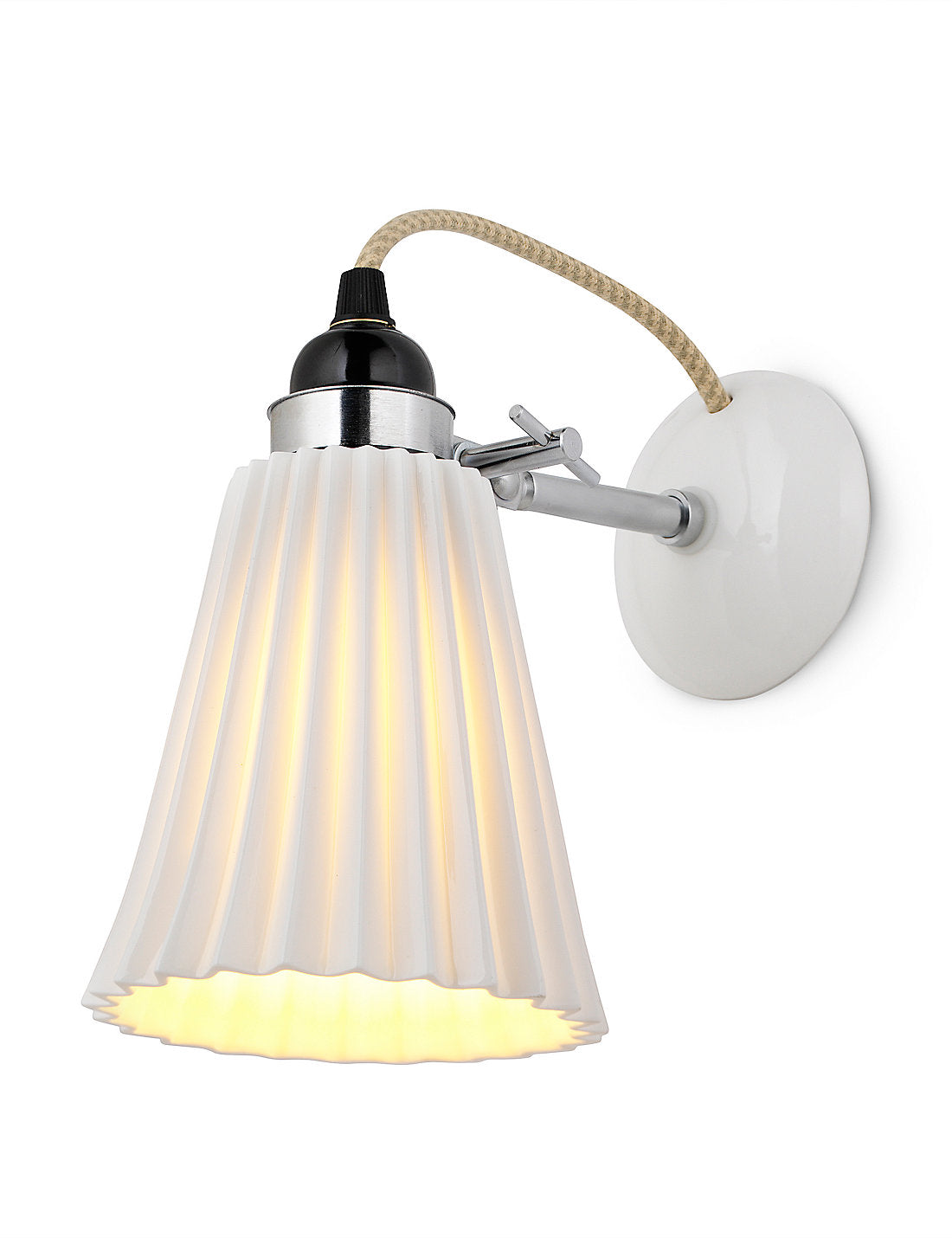 Hector pleat small hvid tændt væglampe original btc