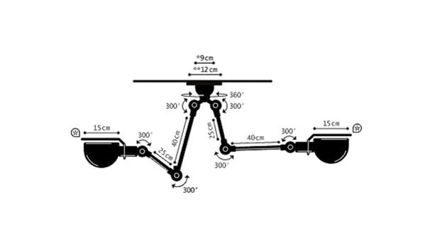 Skitse af Loft Sky 4224 loftlampe fra Jieldé