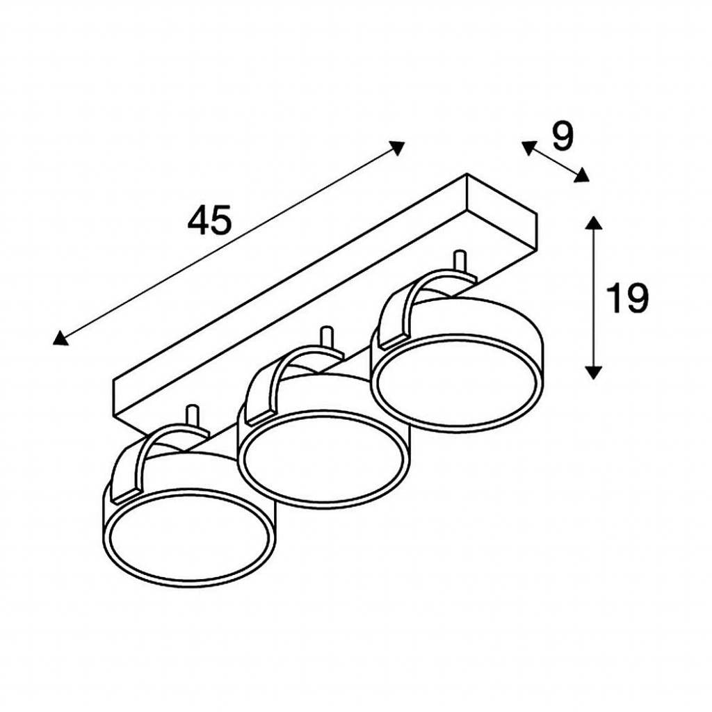 Kalu 3 væg/-loftlampe SLV