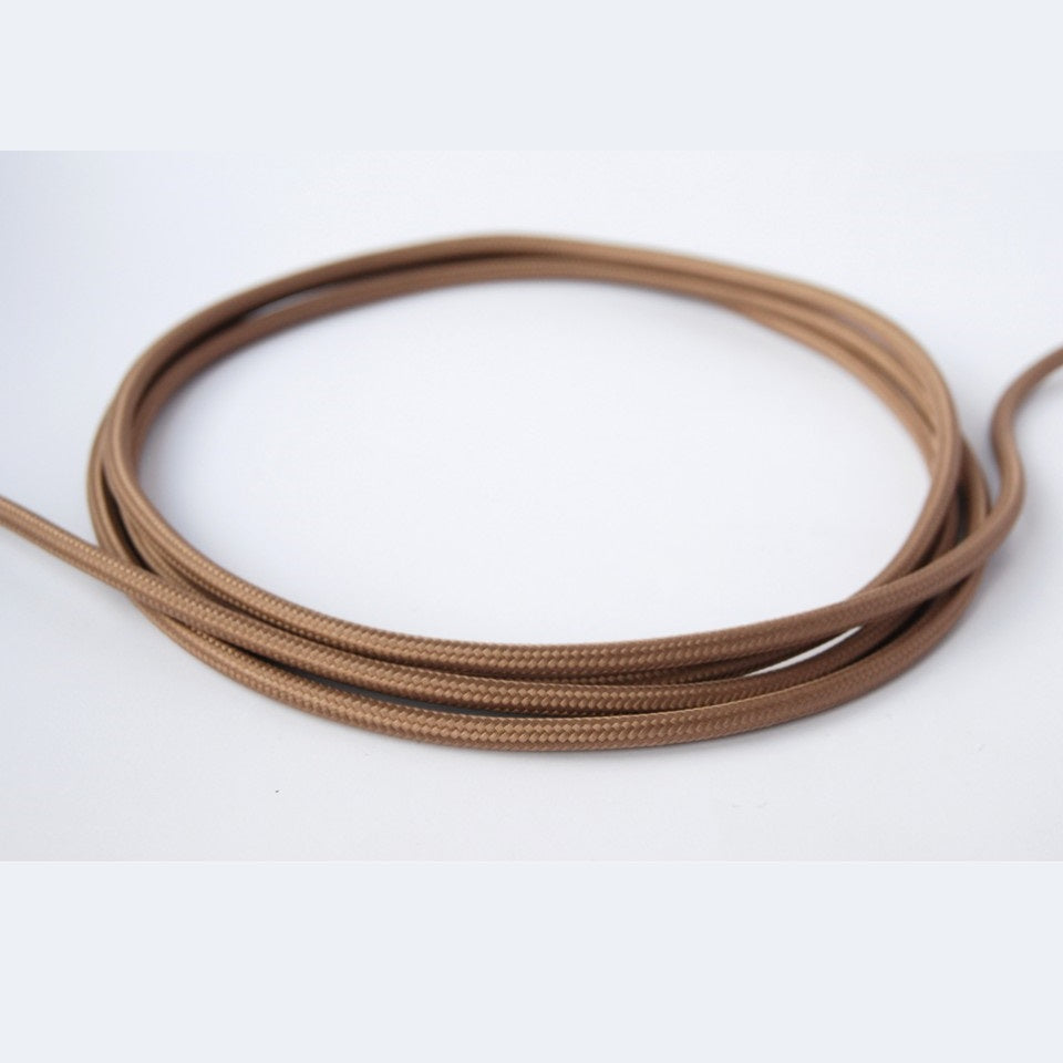 Cappuccino farvet ægte dekorativ stofledning