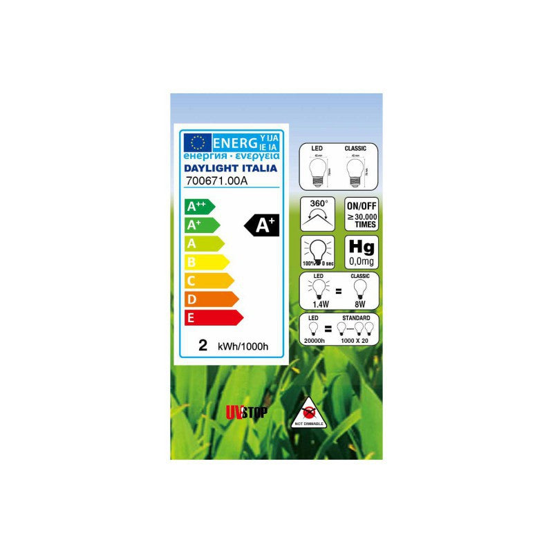 LED Globetta G45 Decorative Green 1.4W E27 Bulb