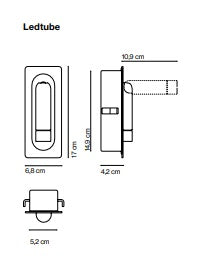 Ledtube RSC vægindbygningslampe fra Marset