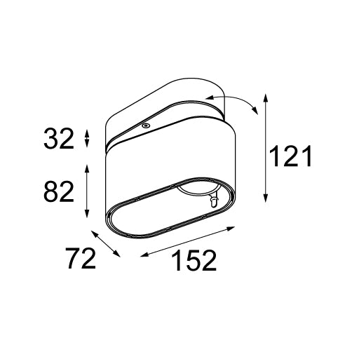 Stregtegning.Duell surf adjustable loftlampe Modular