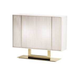 clavius bordlampe medium i hvid med guld stel