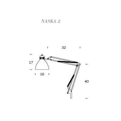Måltegning af naska 2 bordlampe Fontana Arte