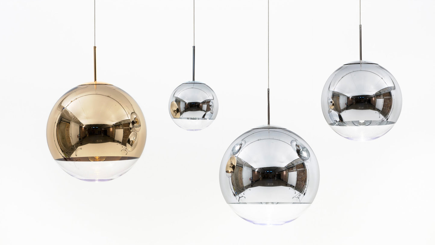 Mirror ball pendel guld og sølv Tom Dixon