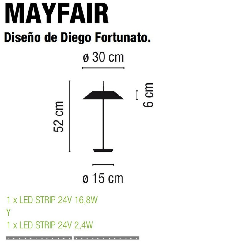 Mayfair bordlampe Vibia