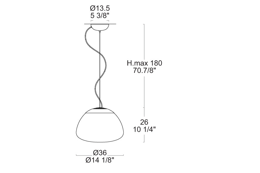 måltegning af Aria S 36 pendel