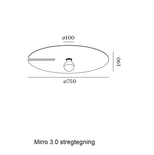 Mirro loftlampe Wever & Ducré stregtegning