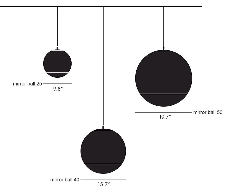 Stregtegning mirror ball pendel tom dixon