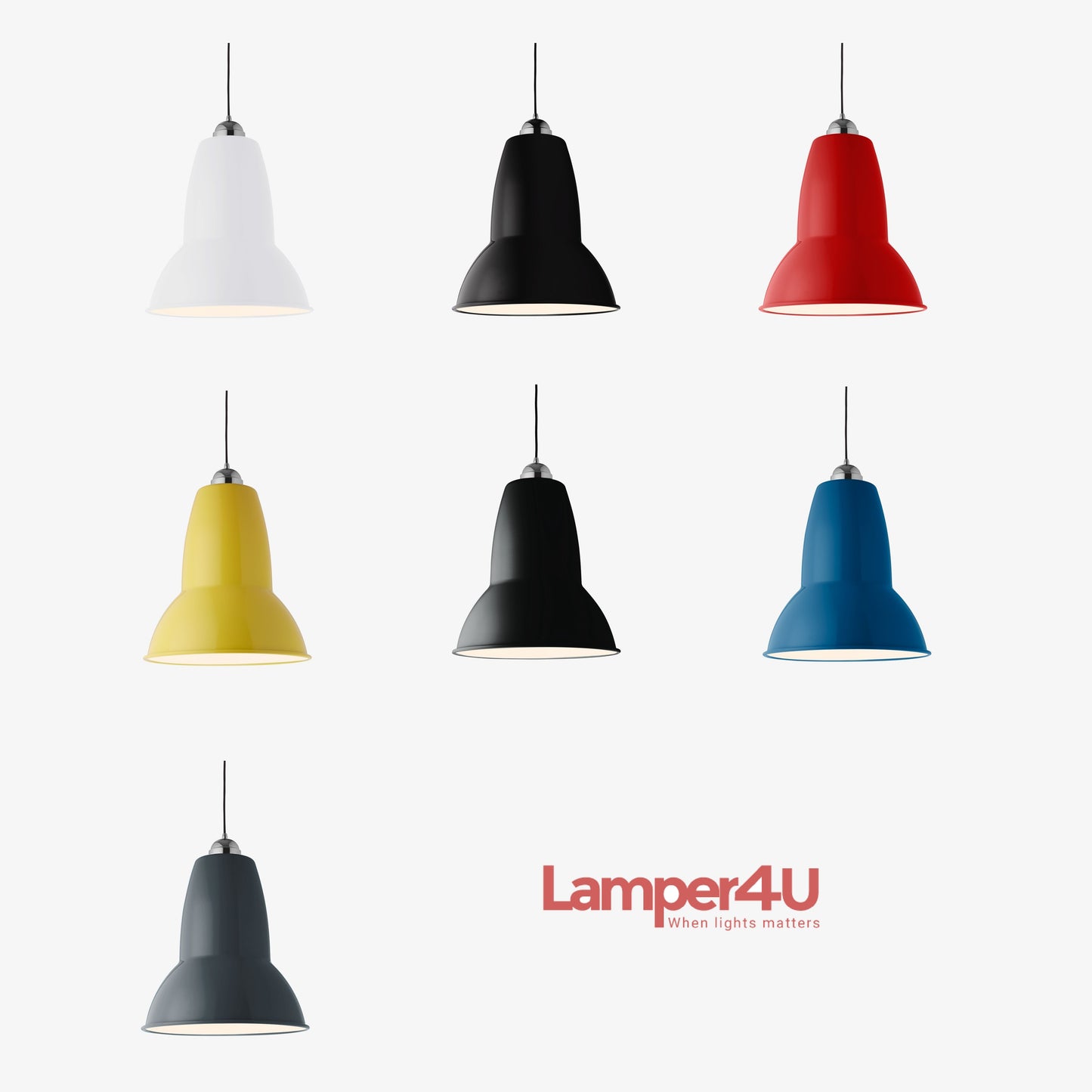 Original 1227 Giant pendel i alle farver fra anglepoise