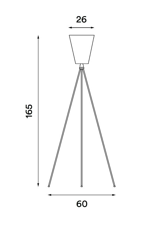 Stregtegning af Oslo Wood gulvlampe fra Northern Lighting