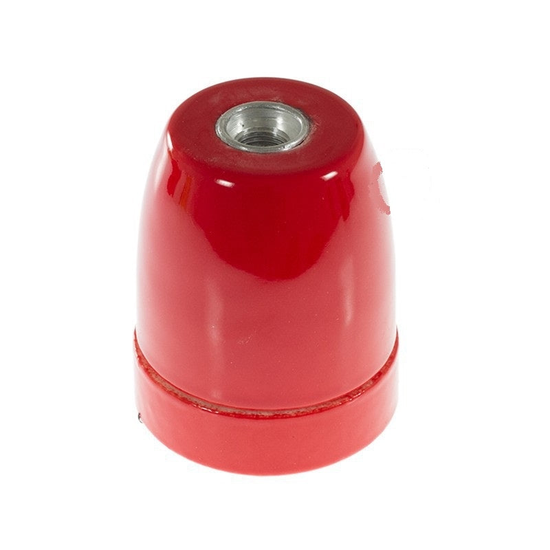 E27 Porcelæns fatning vist i Rød