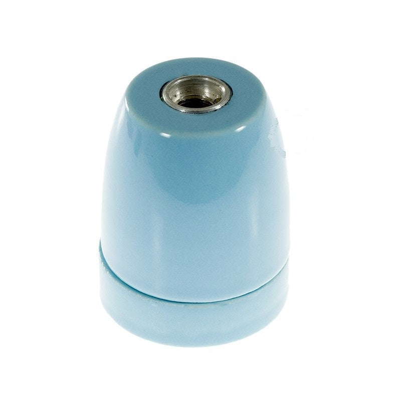 E27 Porcelæns fatning vist i himmelblå