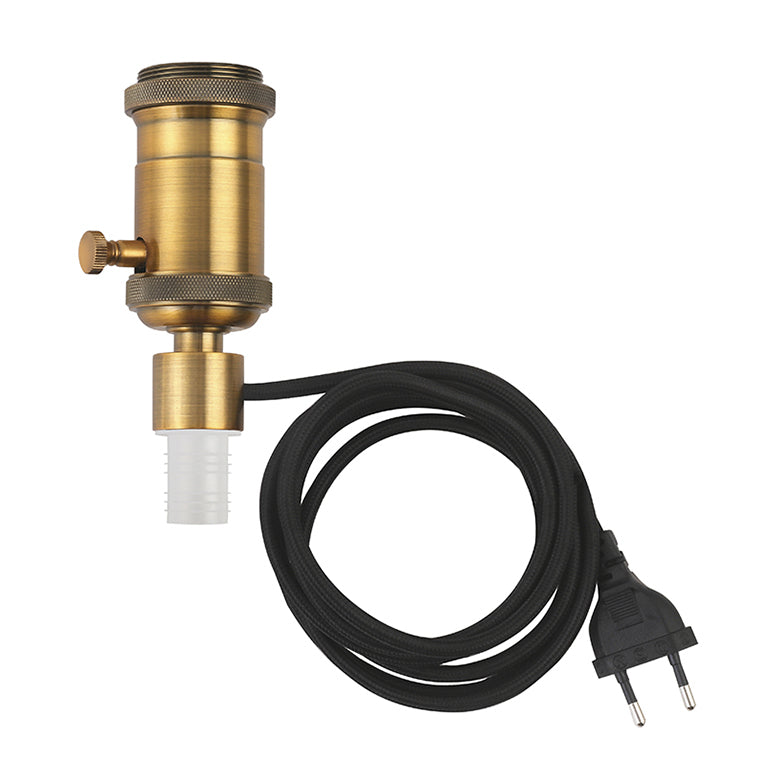 E27 massiv messing fatning med lysdæmper til flaske.