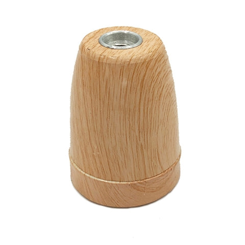 E27 Porcelæns fatning vist i træ farve