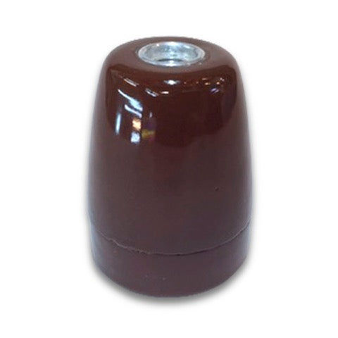 E27 Porcelæns fatning vist i brun