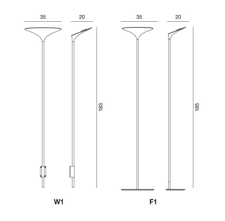 måltegning af Sunset LED gulvlampe hvid rotaliana