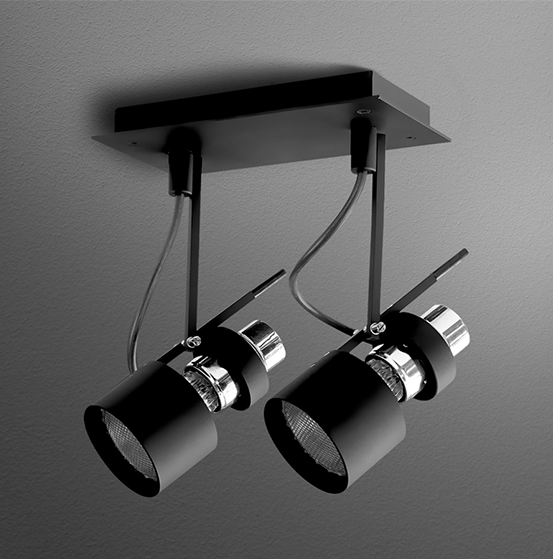 P20x2 væg loft spot i sort