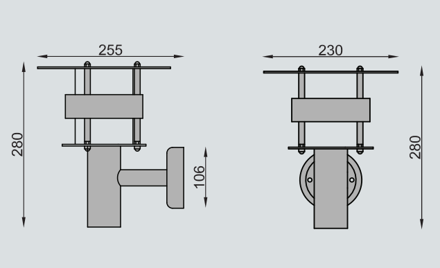 Måltegning af Morten væglampe fra davidsuperlight