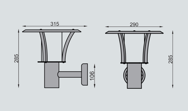 måltegning af Samson mini væglampe david superlight