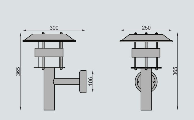 Måltegning af Thomas væglampe fra david superlight