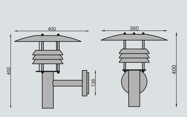 Måltegning af Mike væglampe fra david superlight