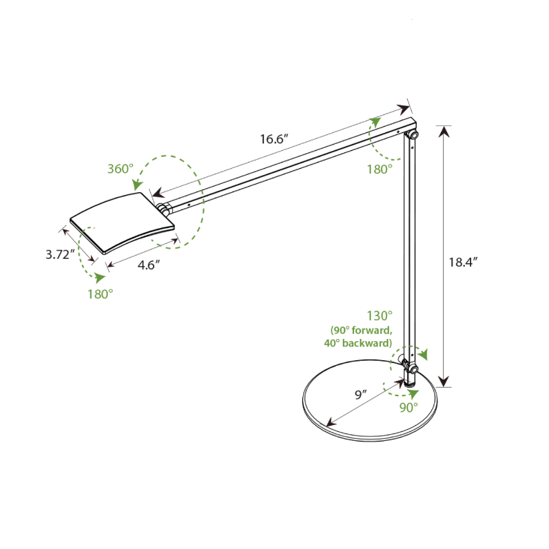 Mosso Pro bordlampe måltegning