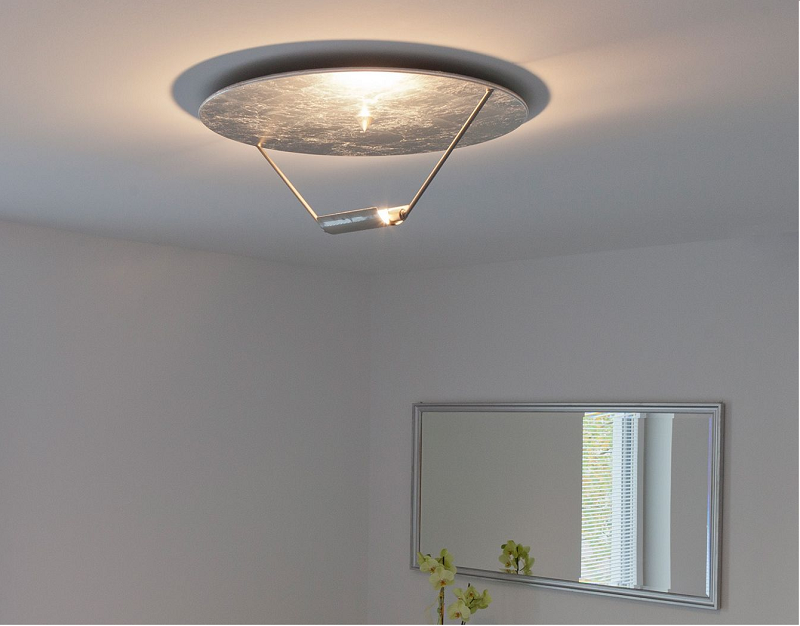 Miljøbillede af Disco loftlampe i blad sølv fra Catellani & Smith