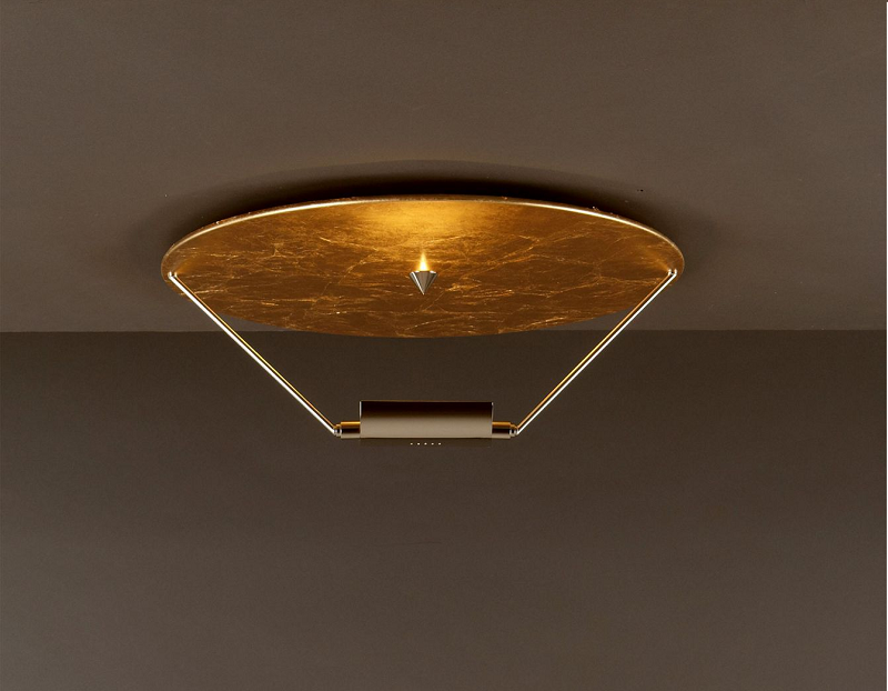 effekt billede af Disco loftlampe i blad guld fra Catellani & Smith 2