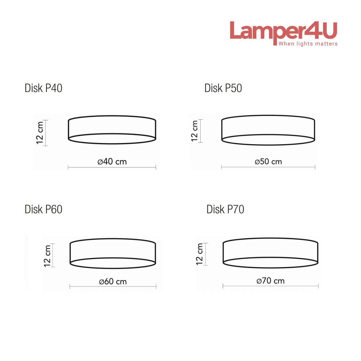 Måltegning af Disk Loftlampe