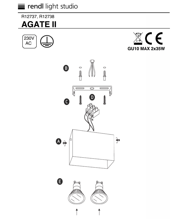 Agate R12737 loftspot fra Rendl Light Studio (Outlet)