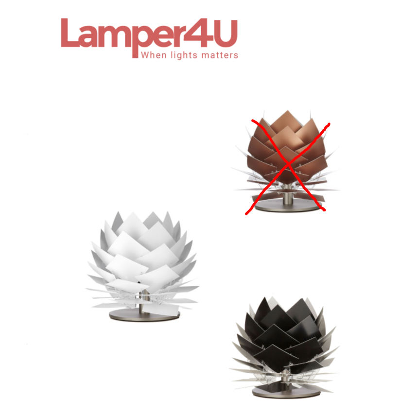 Dyberg-Larsen PineApple XS G9 Ny lav bordlampe vist i alle farver