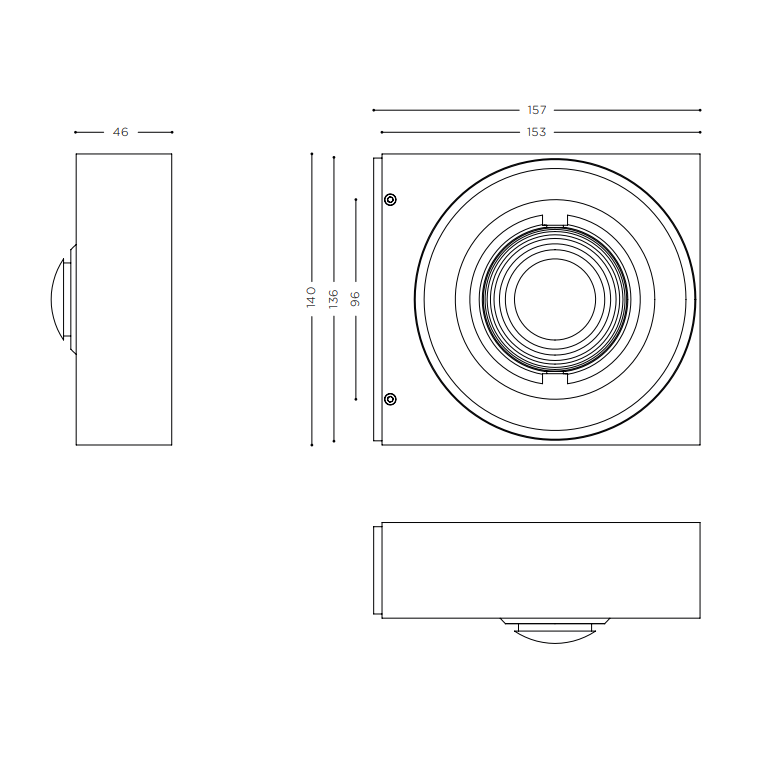 måltegning af Pip antrasit udendørs væglampe IP44