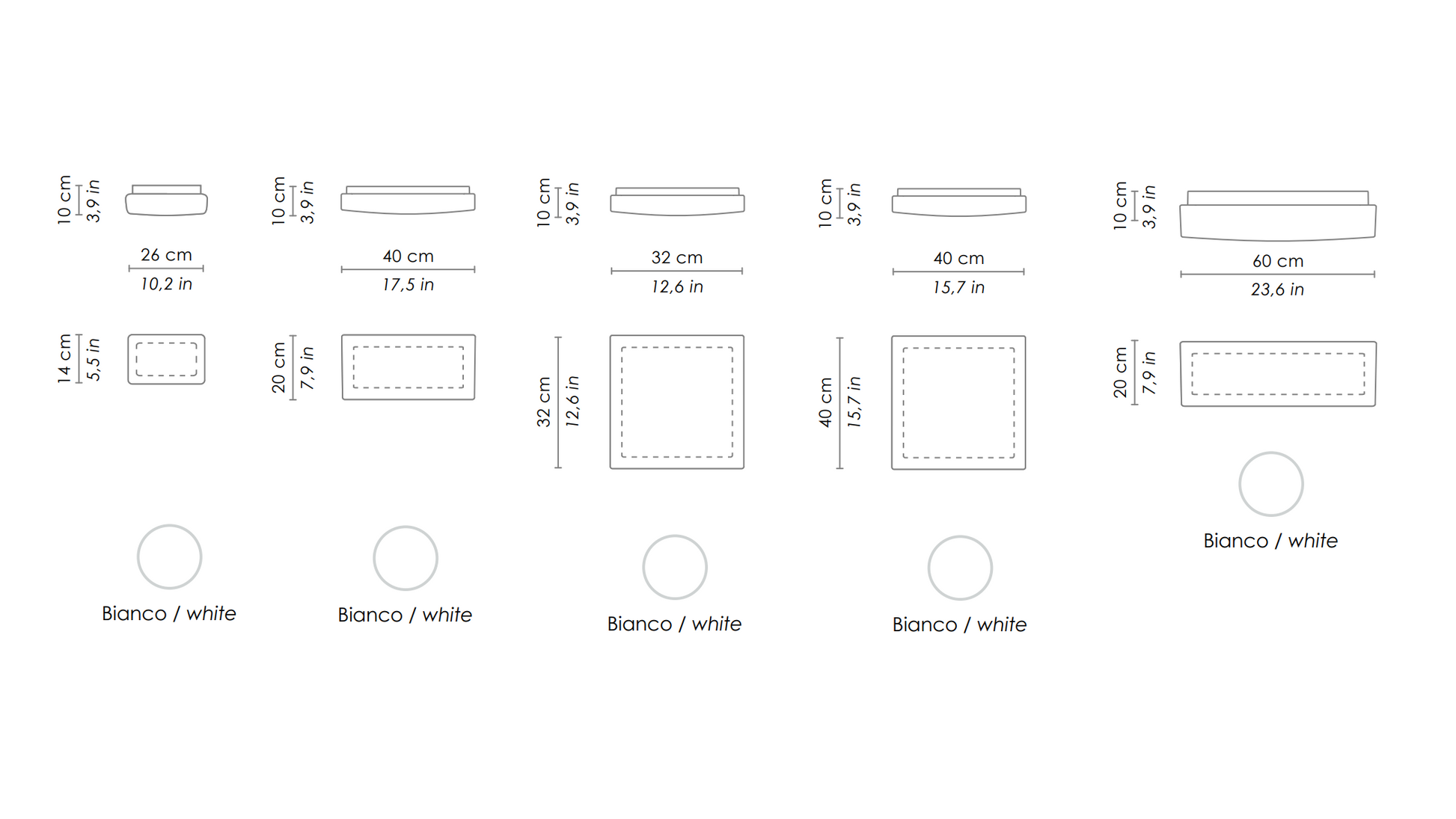 Måltegning af Rialto i alle størrelser væg loftlampe Ai Lati
