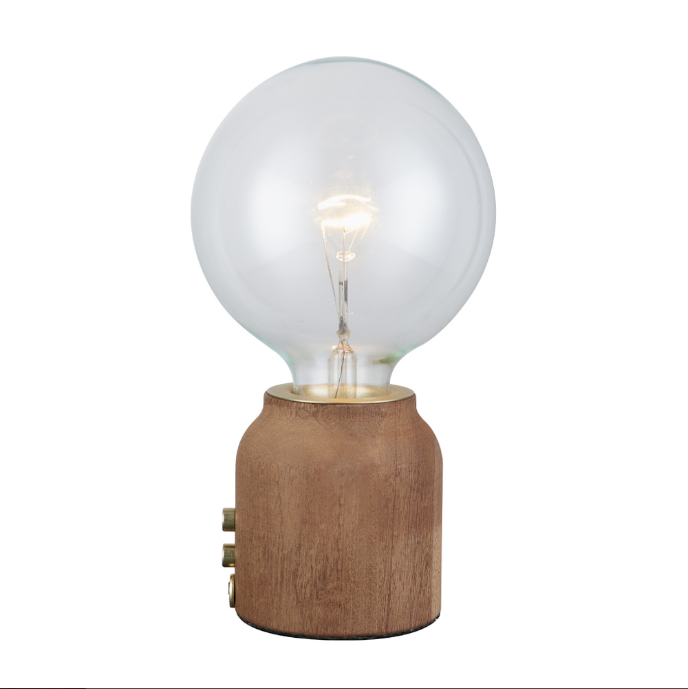 Base one Bordlampe i mørkt træ fra Halo Design