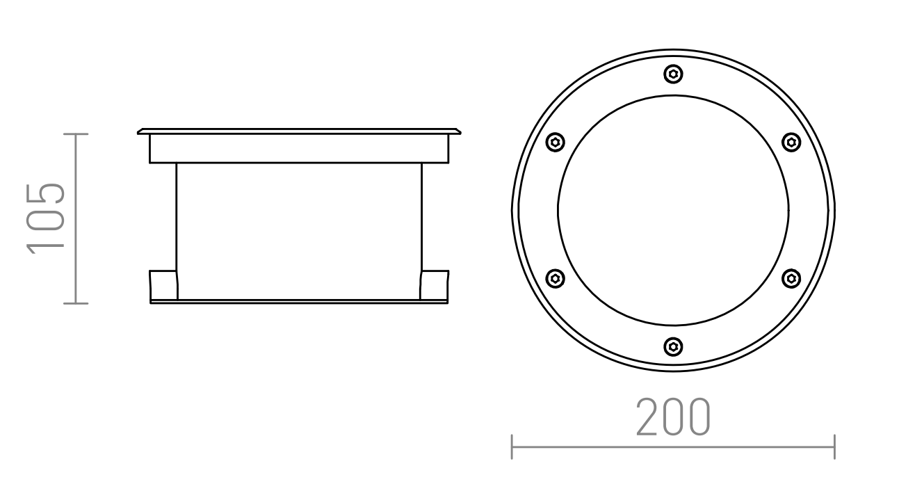 Terra 20W LED nedgravningsspot Rendl