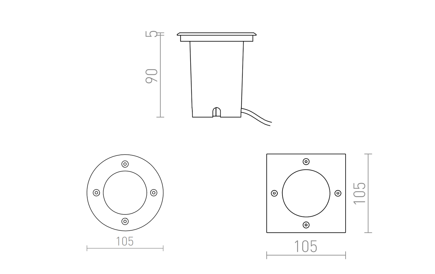 Rizz SQ 3W nedgravningsspot Rendl