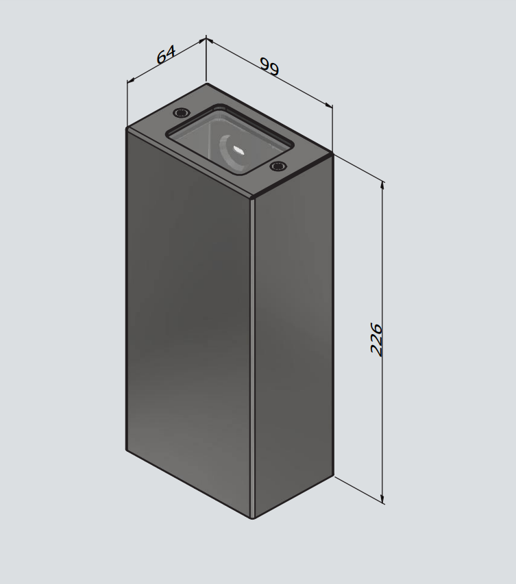 Måltegning af Tobias væglampe